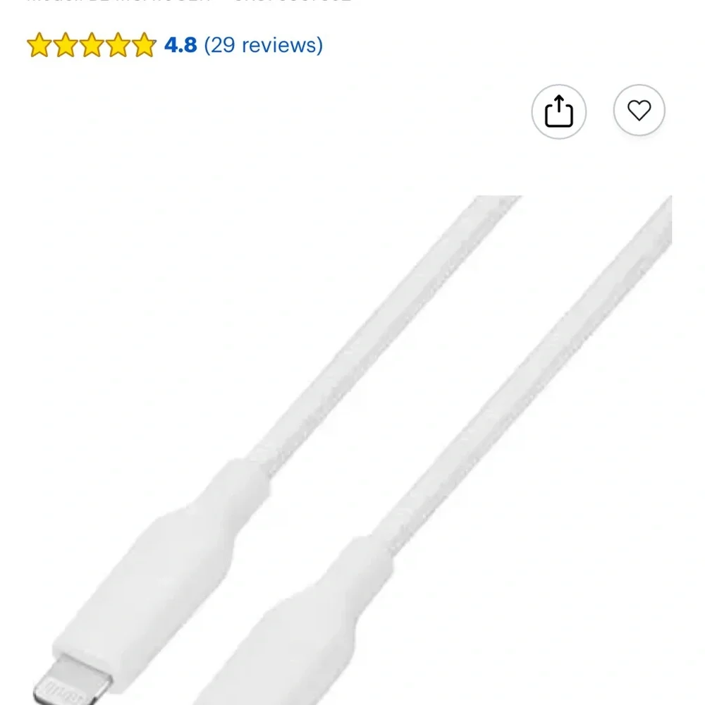 USB-C to Lightning Braided Cable - White